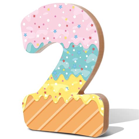 Ice Cream Birthday Decorations Two Years Old Wood Centerpieces for ...
