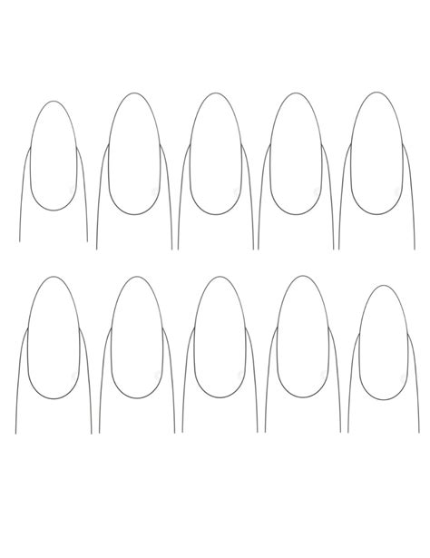 blank almond set | Nail stencils templates, Printable nail art, Nail ...
