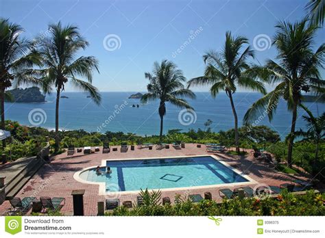 Pool & Ocean View, Costa Rica Stock Image - Image of seashore, share ...