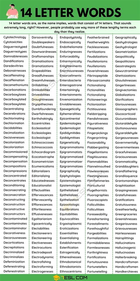 14 letter words 3400 words with 14 letters in english – Artofit