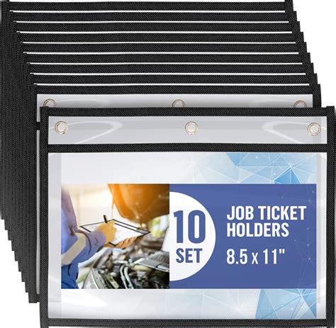 10 Pack Horizontal Job Ticket Holders 8.5x11 - Landscape Shop Ticket ...