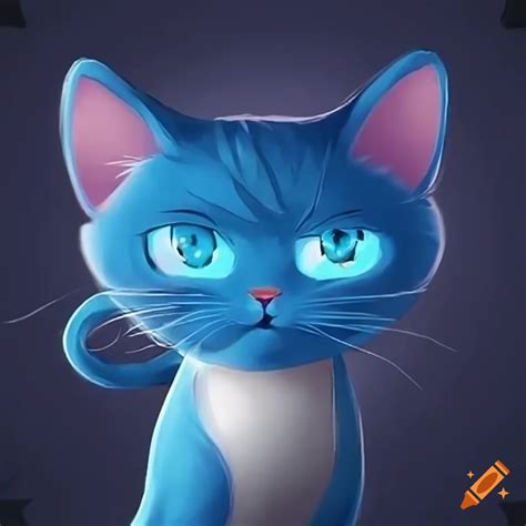 Happy the blue anime cat