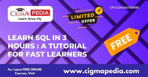 Image result for Learn SQL in One Minute Image