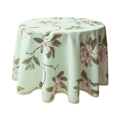 Wewoch Decorative Camellia Floral Print Polyester Round Tablecloth ...
