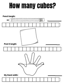 Unit Cube Measurement page by Proctor Preschool | TpT