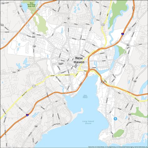 New Haven Connecticut Map - GIS Geography