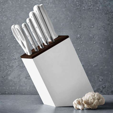 Wusthof Classic White 7pc Slim Knife Block Set with Santoku Knife ...