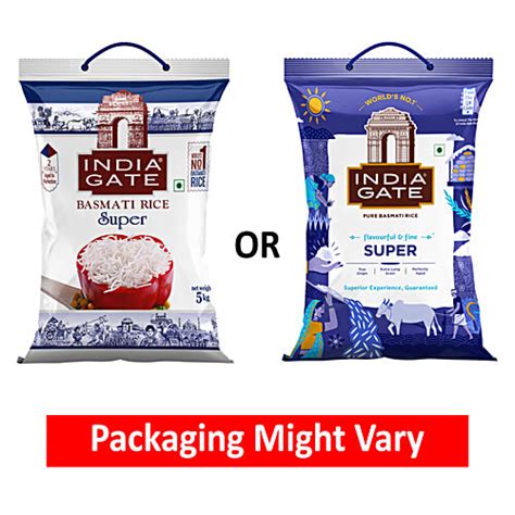 Buy India Gate Basmati Rice Super 5 Kg Bag Online At Best Price of Rs ...