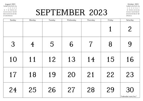 September 2023 Calendar Printable Free - Preschool Calendar Printable