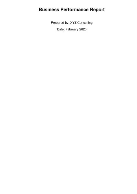 Business Report - Business Performance Report Prepared by: XYZ ...