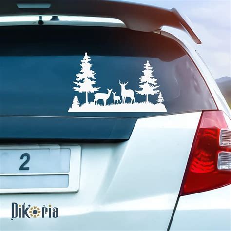 Dikoria Deer Family Car Sticker, car Stickers for Car Exterior, Glass ...