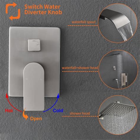 Boyel Living Single Handle 1 Spray Tub and Shower Faucet with 10 Inch ...