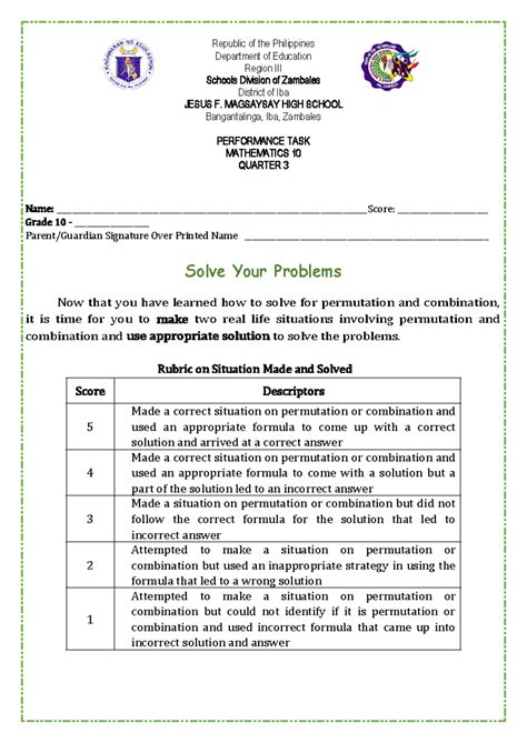 Image result for Pep Mathematics Performance Task