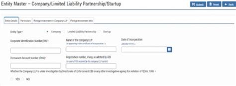 Creation of entity user for firms (RBI)