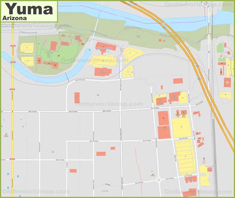 Downtown Yuma Map - Ontheworldmap.com