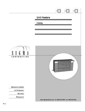 Fillable Online Unit Heaters - Sigma Products Fax Email Print - pdfFiller