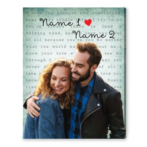 Custom Favorite Song Lyrics Music Canvas Print Creative Valentine's ...