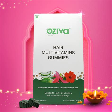 OZiva Biotin Hair Gummies for Hair Fall Management & Hair Nourishment ...