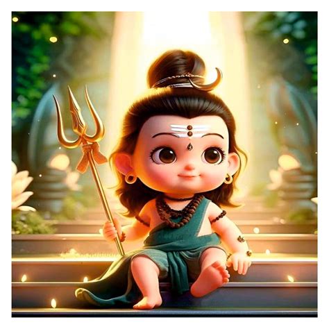 Decals Creation Lord Baby Shambhu Trident Wall Poster For Living Room ...