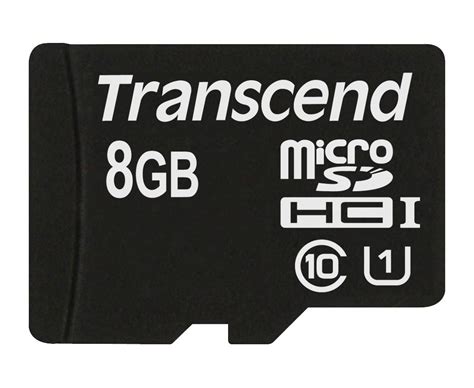 Transcend 8GB MicroSDHC Class10 UHS-1 Memory Card with Adapter 45 MB/s ...