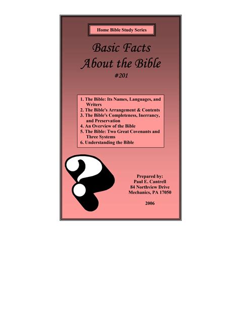 SOLUTION: Bible basic facts about the bible - Studypool