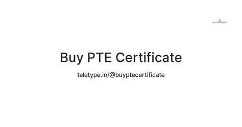 Buy PTE Certificate — Teletype