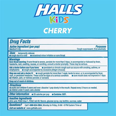 HALLS KIDS Cherry Cough & Sore Throat Pops - 10 Pops | Soothing Relief ...