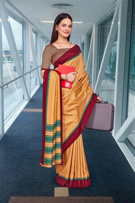 Beige Cotton Silk Sarees for Workplace – Feminista