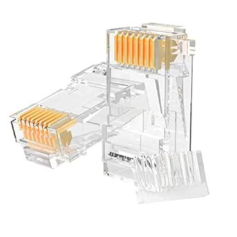 AUCAS CAT6 2-Piece Crystal Unshielded RJ45 Plug Connector UTP 8P8C ...