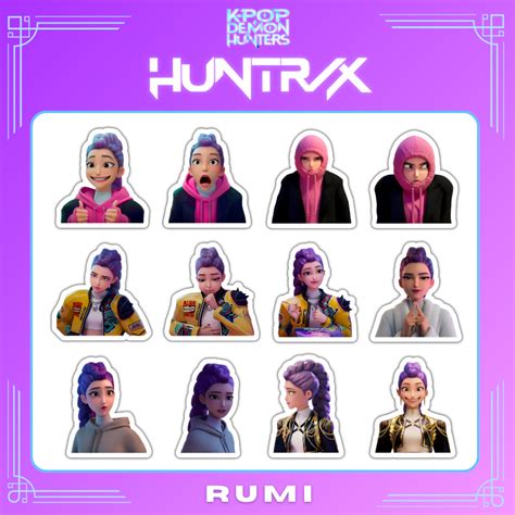 HUNTR/X Rumi Sticker Set (12pcs) - KPOP DEMON HUNTERS | Shopee Singapore