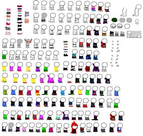 Homestuck Clothes plus Bases Sprite Sheet by blahjerry on DeviantArt