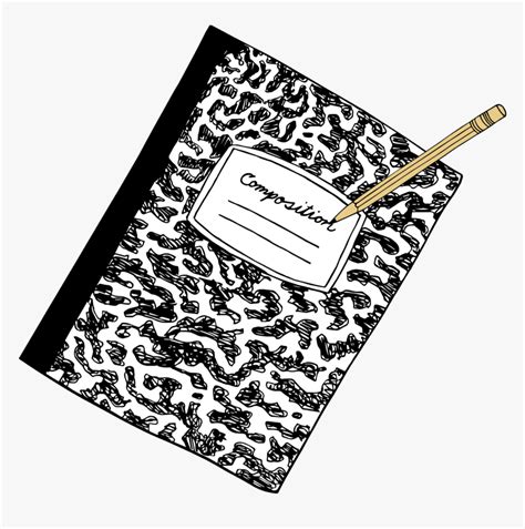 Composition Book Canvas Print - Clipart Composition Notebook And Pencil ...