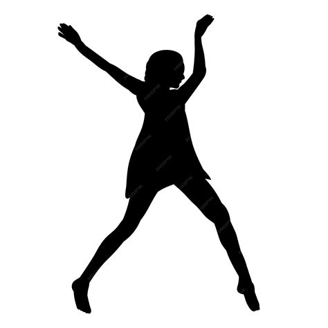 Premium Vector | Black silhouette girl woman dancing dance
