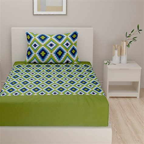 Buy SWAYAM Shades of Paradise 200TC Cotton Single Bedsheet Set from ...