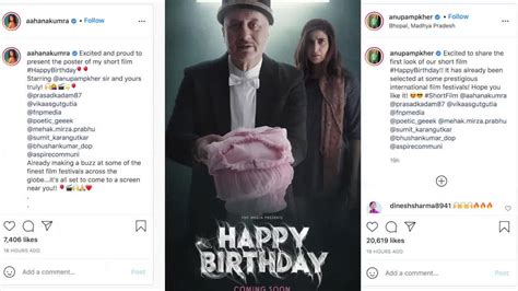 Anupam Kher, Aahana Kumra share first look of short film "Happy ...