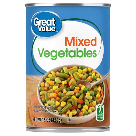 Great Value Canned Mixed Vegetables Nutrition Facts at Rachael Sattler blog