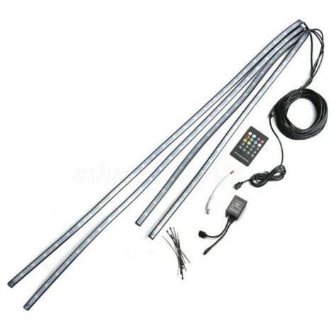 Buy 4x 8 Colors Strip Under Car Tube Underglow Underbody System Neon ...