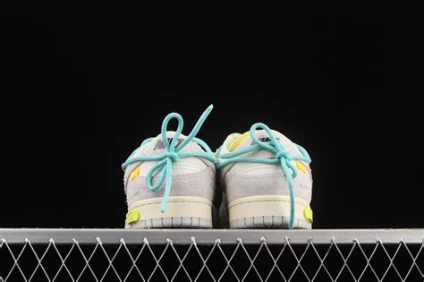 Off-White x Nike SB Dunk Low Lot 14 of 50 Neutral Grey Electro Green ...