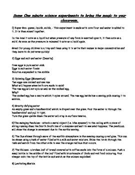 One Minute Science Experiments 的图像结果