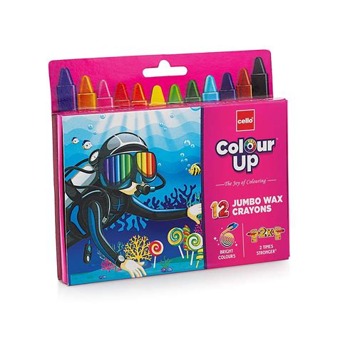 Cello Colourup Wax Crayon Jumbo-12 Shades|Green : Amazon.in: Home & Kitchen