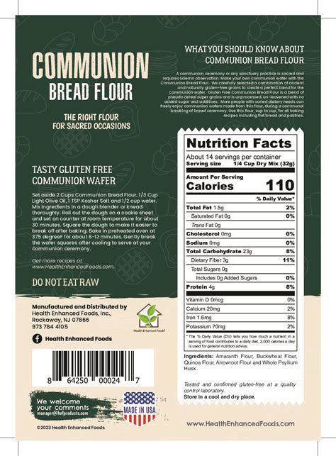 Gluten-Free Communion Bread Flour - Health Enhanced Foods