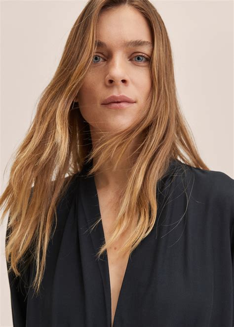 Flowy modal blouse - Women | MANGO Taiwan area