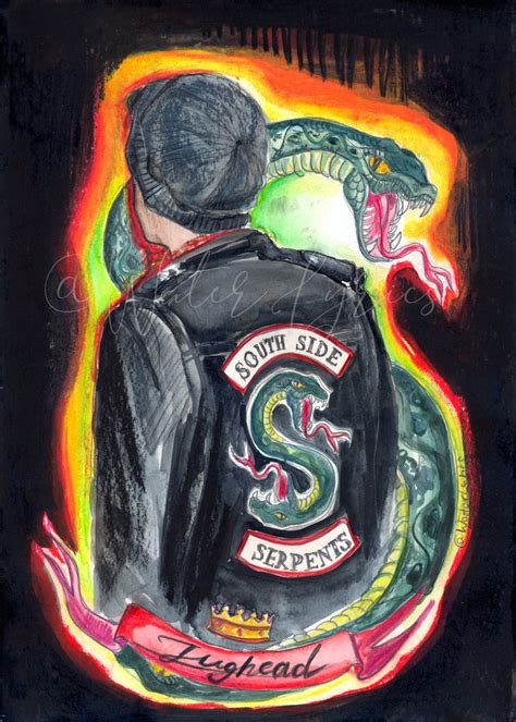 South Side Serpents Jacket // Original Painting // Riverdale fanart ...