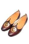 Buy Maroon Hand Padded Juttis For Men by Waraq Online at Aza Fashions.