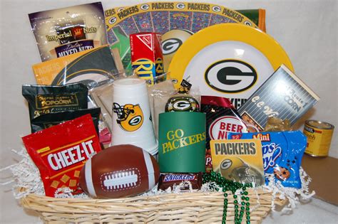 Green Bay Packers Themed Gift Basket with Snacks and Sports Items