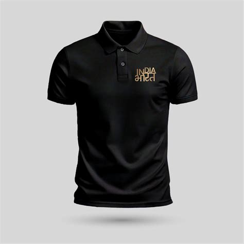India / Bharat | Gold Foil PCPQ Polo Neck Unisex T-Shirt | Pure Cotton ...