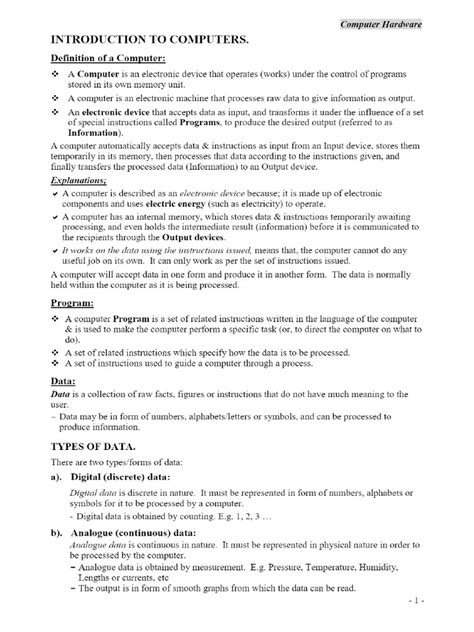 Image result for Computer Hardware Lecture Notes