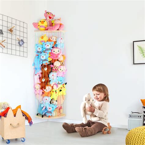 Amazon.com: Stuffed Animal Storage, Wood Soft Toy Shelf with Adjustable ...