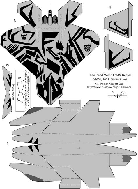 Printable 3D Paper Airplane Templates
