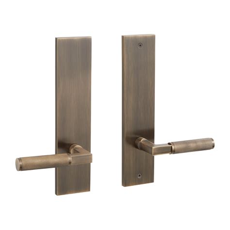 Satcher Solid Brass Dummy Entrance Set with Knurled Lever Handle ...